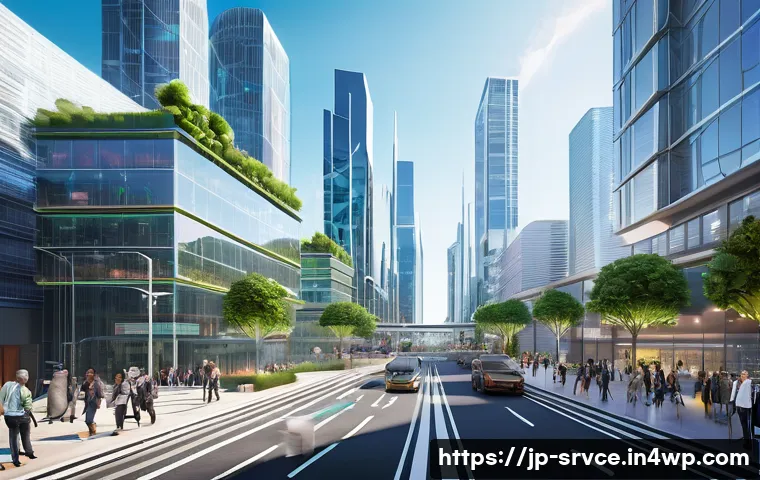 역메타버스와 디지털 트윈의 연결 - **Prompt 1: Smart City Operating with Digital Twin and Reverse Metaverse**
    "A vibrant, futuristi...