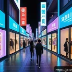 역메타버스 서비스의 가치 제안 개발 - A futuristic urban scene blending real and virtual worlds seamlessly, showing a bustling real-world ...