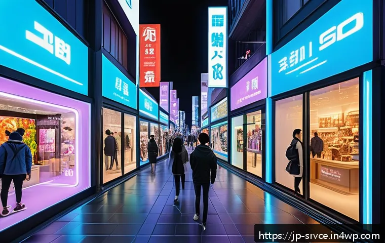 역메타버스 서비스의 가치 제안 개발 - A futuristic urban scene blending real and virtual worlds seamlessly, showing a bustling real-world ...